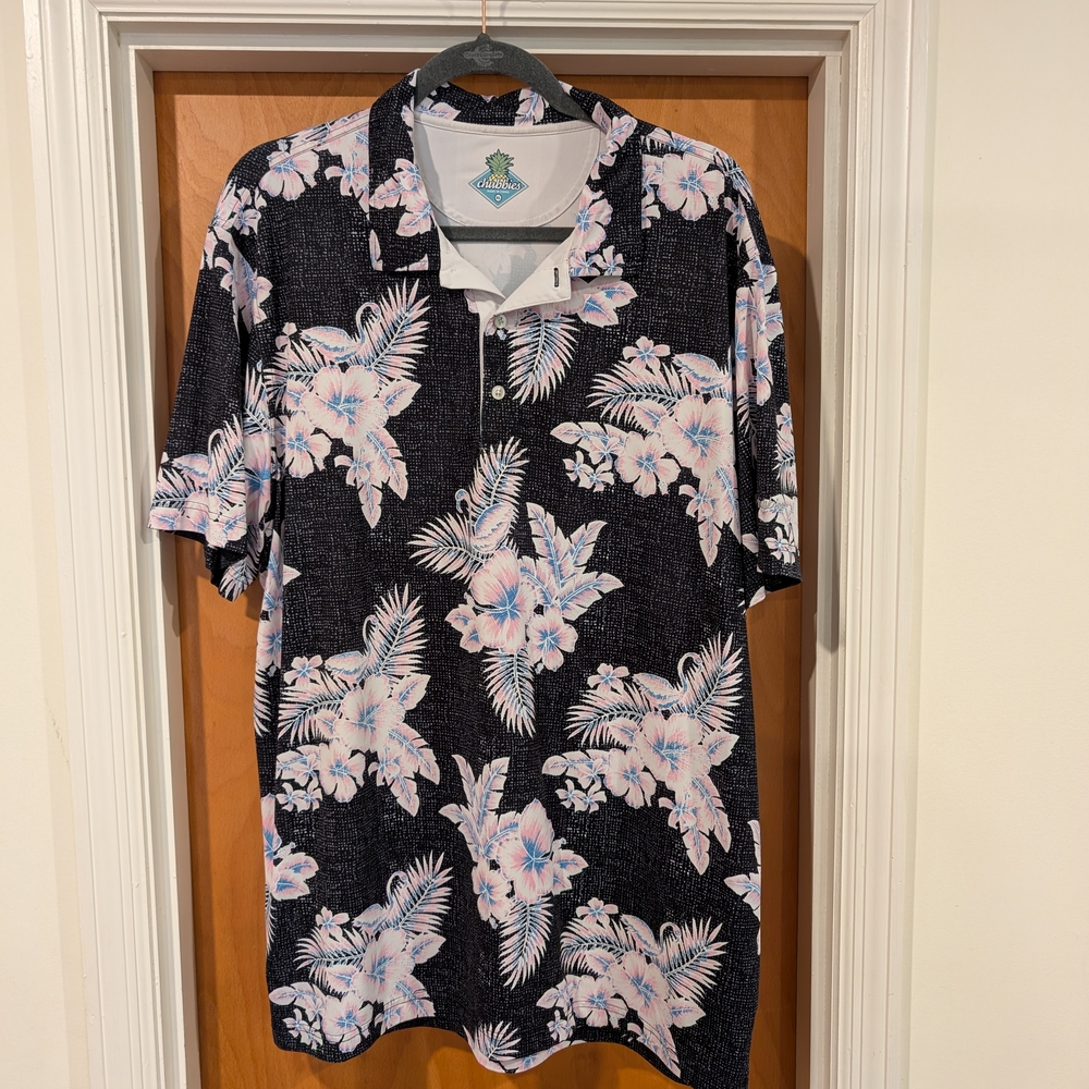 Chubbies Tropical Floral Men's Shirt - Black and White